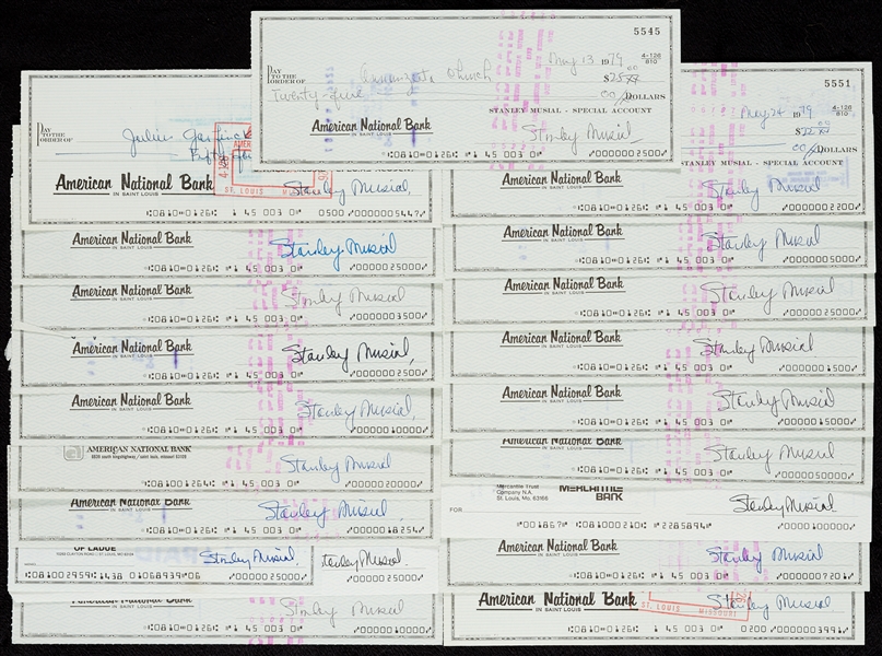 Stan Musial Signed Check Hoard (20)