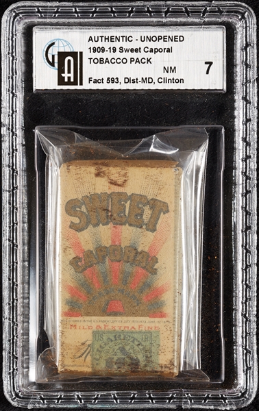 1909-19 Sweet Caporal Tobacco Unopened Pack (Graded GAI 7)