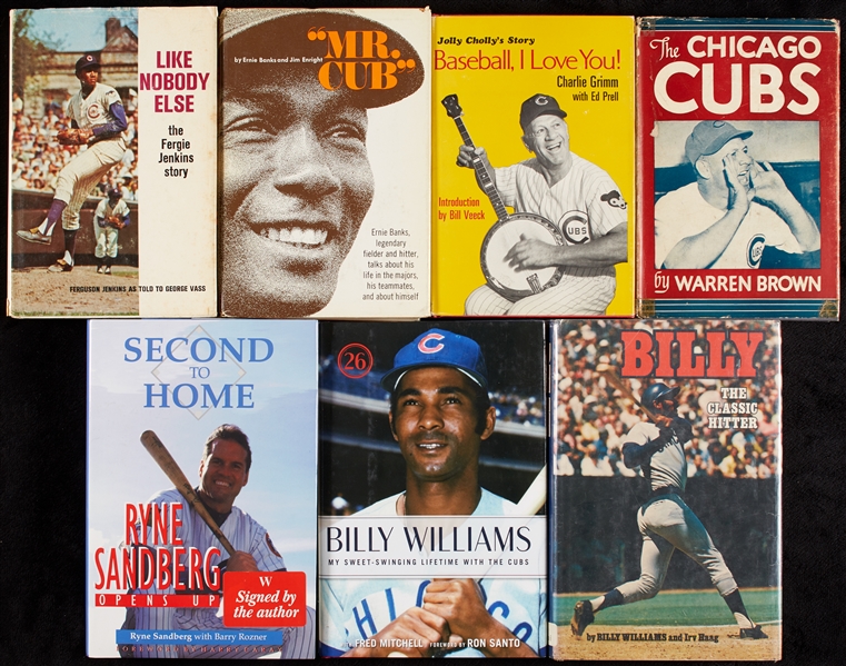 Signed Cubs Hardcover Books Group with Banks, Sandberg (7)