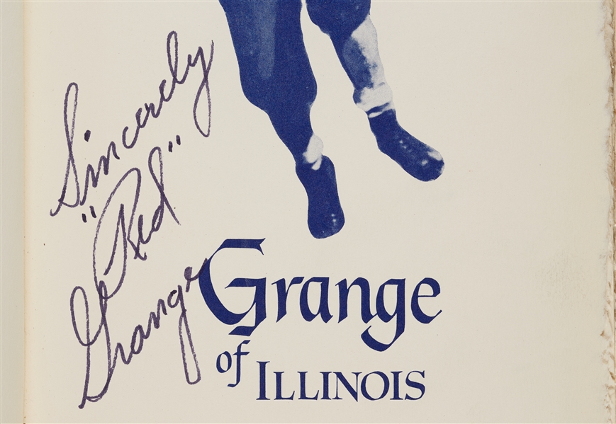 Red Grange Signed Grange Of Illinois Book (BAS)