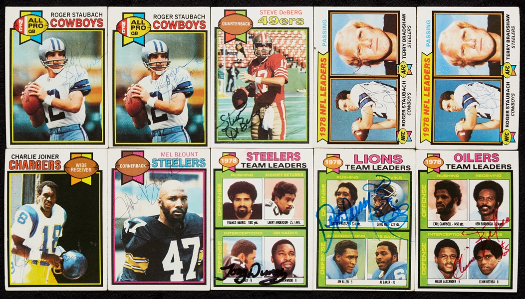 Signed 1979 Topps Football Group with (6) Roger Staubach, Lofton (247)