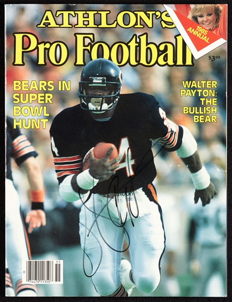 Walter Payton Signed Athlon's Pro Football Magazine (1985) (BAS)