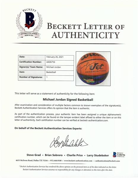 Michael Jordan Signed Space Jam Hand-Painted Basketball (AP/2) (Warner Bros. LOA) (UDA) (BAS)
