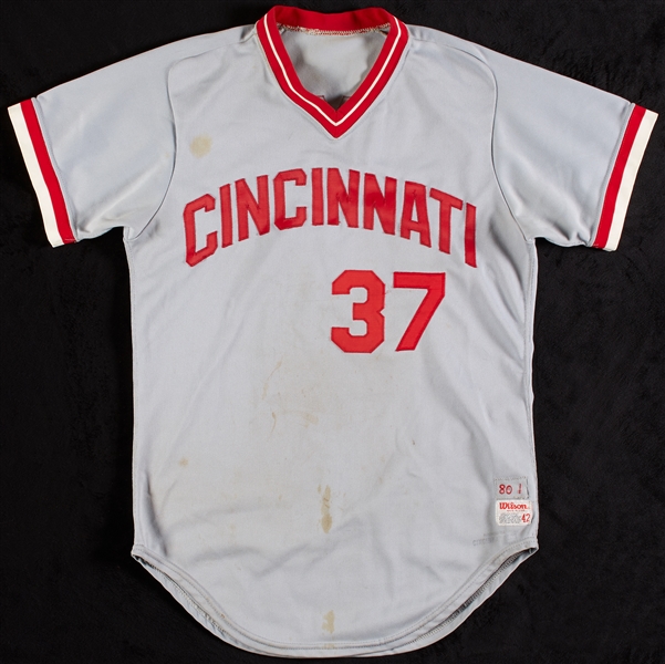 1980-81 Cincinnati Reds Geoff Combe Game-Worn Road Jersey