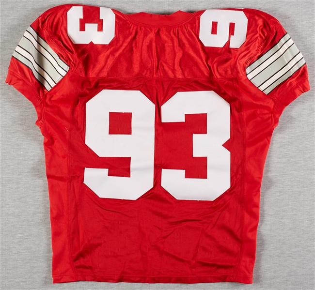 1996 Ohio State Randy Home Game-Worn Red Home Jersey