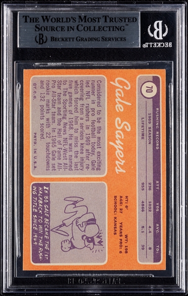Gale Sayers Signed 1970 Topps No. 70 (BAS)