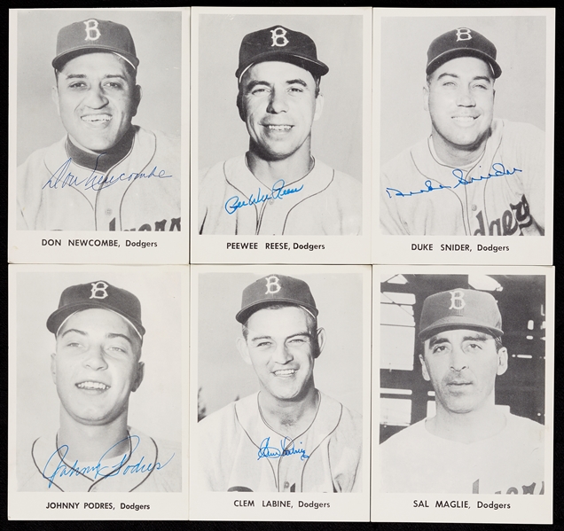 1957 Brooklyn Dodgers Team-Issued Group with (6) Signed (12)