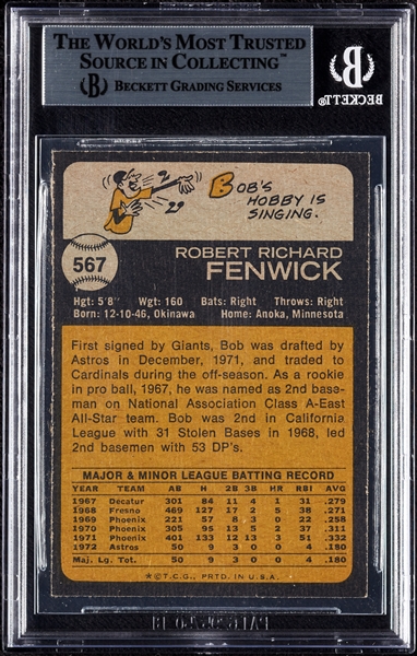 Bob Fenwick Signed 1973 Topps No. 567 (BAS)