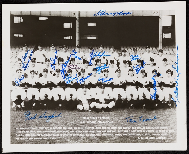 1951 New York Yankees Team-Signed 8x10 Photo