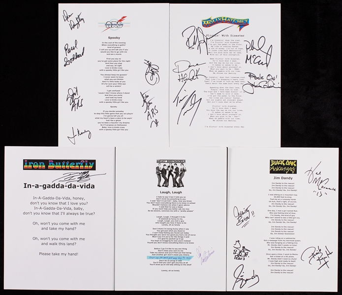 Signed Music Lyrics Group with Iron Butterfly, Molly Hatchet (5)