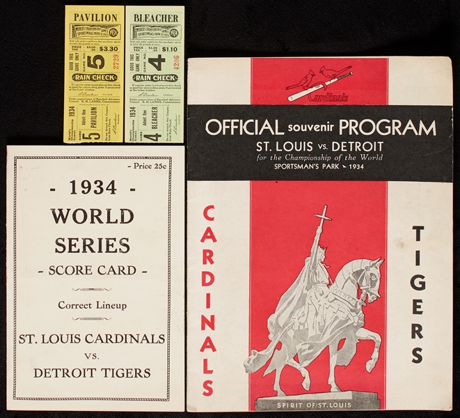 1934 Detroit Tigers World Series Program, Scorecard and Tickets (4)