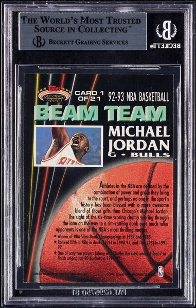 1992-93 Stadium Club Michael Jordan Beam Team BGS 8.5