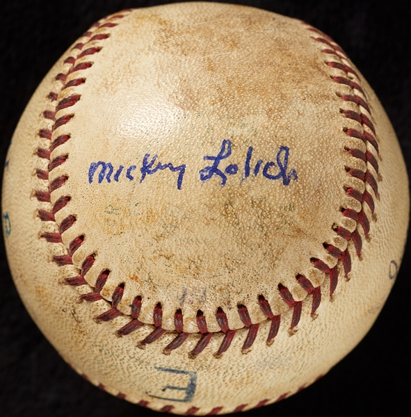 Mickey Lolich Career Win No. 3 Final Out Game-Used Baseball (6/28/1963) (BAS) (Lolich LOA)