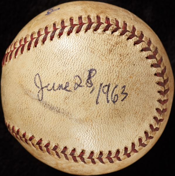 Mickey Lolich Career Win No. 3 Final Out Game-Used Baseball (6/28/1963) (BAS) (Lolich LOA)