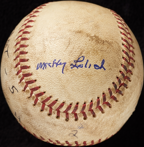 Mickey Lolich Career Win No. 25 Final Out Game-Used Baseball (4/28/1965) (BAS) (Lolich LOA)