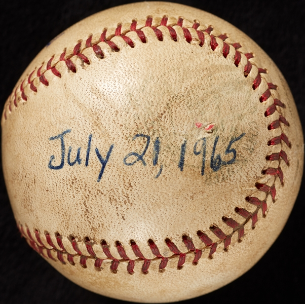 Mickey Lolich Career Win No. 33 Final Out Game-Used Baseball (7/21/1965) (BAS) (Lolich LOA)