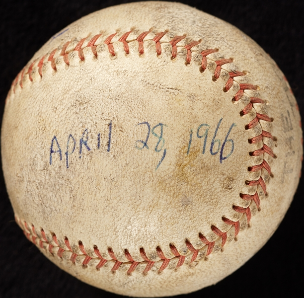 Mickey Lolich Career Win No. 40 Final Out Game-Used Baseball (4/28/1966) (BAS) (Lolich LOA)