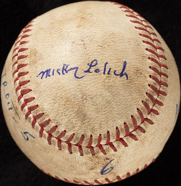 Mickey Lolich Career Win No. 58 Final Out Game-Used Baseball (8/11/1967) (BAS) (Lolich LOA)