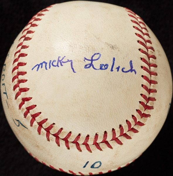 Mickey Lolich Career Win No. 76 Final Out Game-Used Baseball (8/11/1968) (BAS) (Lolich LOA)
