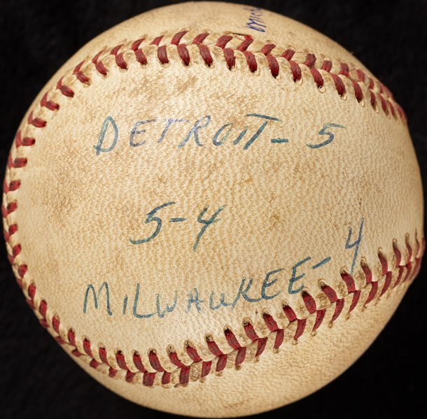 Mickey Lolich Career Win No. 108 Final Out Game-Used Baseball (5/29/1970) (BAS) (Lolich LOA)