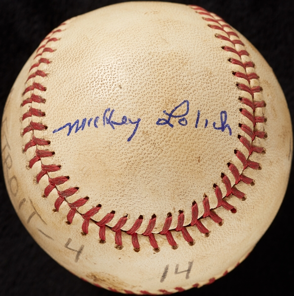 Mickey Lolich Career Win No. 130 Final Out Game-Used Baseball (7/10/1971) (BAS) (Lolich LOA)