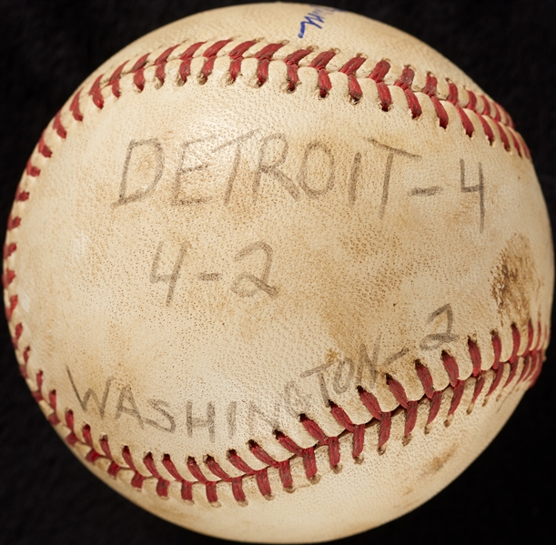 Mickey Lolich Career Win No. 130 Final Out Game-Used Baseball (7/10/1971) (BAS) (Lolich LOA)