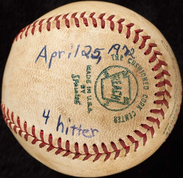 Mickey Lolich Career Win No. 143 Final Out Game-Used Baseball (4/25/1972) (BAS) (Lolich LOA)