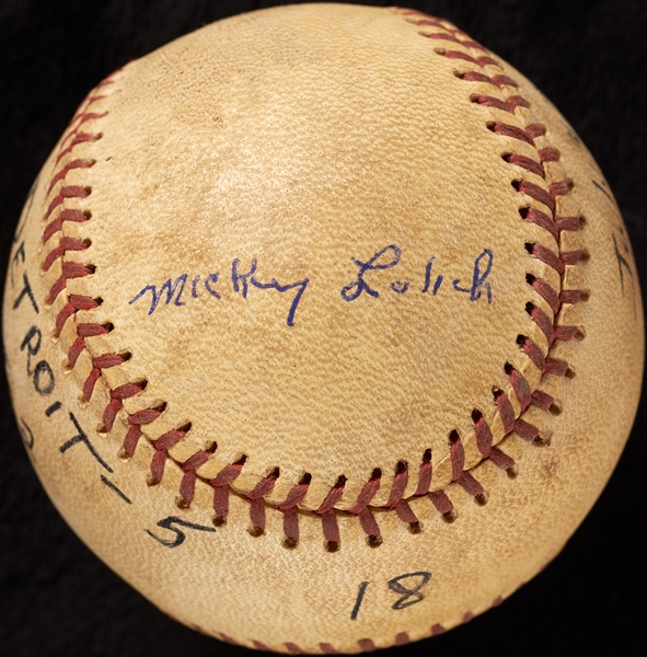 Mickey Lolich Career Win No. 159 Final Out Game-Used Baseball (7/31/1972) (BAS) (Lolich LOA)