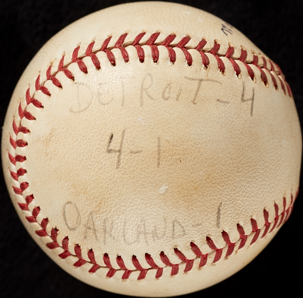 Mickey Lolich Career Win No. 169 Final Out Game-Used Baseball (6/8/1973) (BAS) (Lolich LOA)