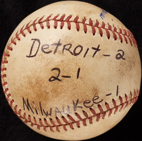 Mickey Lolich Career Win No. 178 Final Out Game-Used Baseball (9/9/1973) (BAS) (Lolich LOA)