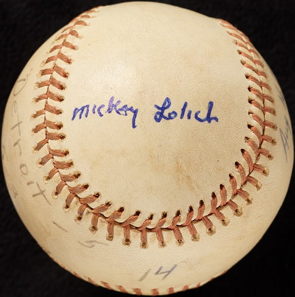 Mickey Lolich Career Win No. 193 Final Out Game-Used Baseball (8/16/1974) (BAS) (Lolich LOA)