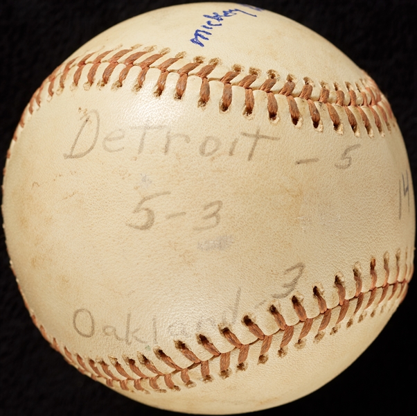 Mickey Lolich Career Win No. 193 Final Out Game-Used Baseball (8/16/1974) (BAS) (Lolich LOA)