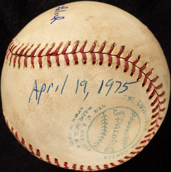 Mickey Lolich Career Win No. 197 Final Out Game-Used Baseball (4/19/1975) (BAS) (Lolich LOA)