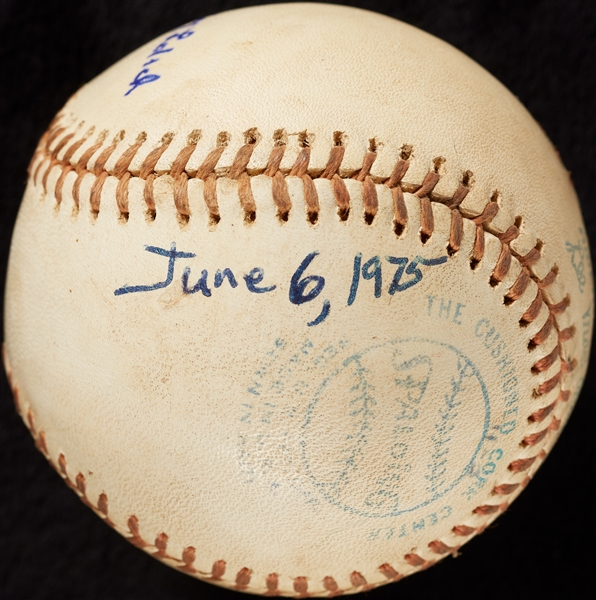 Mickey Lolich Career Win No. 202 Final Out Game-Used Baseball (6/6/1975) (BAS) (Lolich LOA)