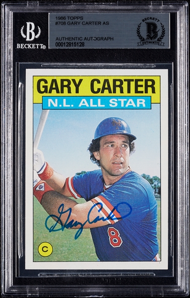 Gary Carter Signed 1986 Topps No. 708 (BAS)