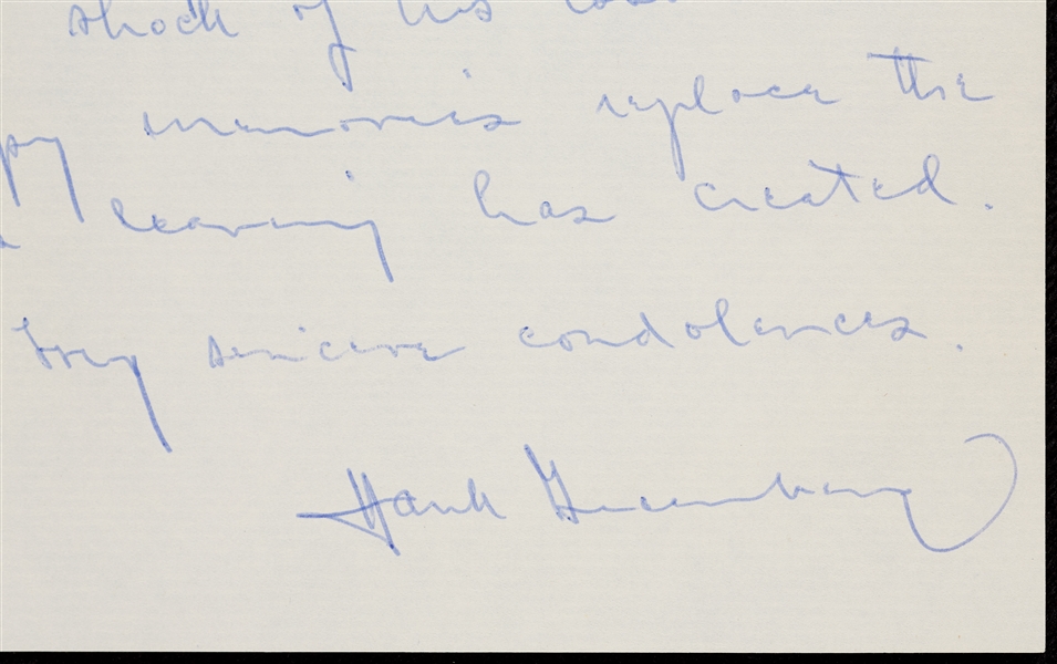 Hank Greenberg Condolence Letter to Friend (1964) (BAS)