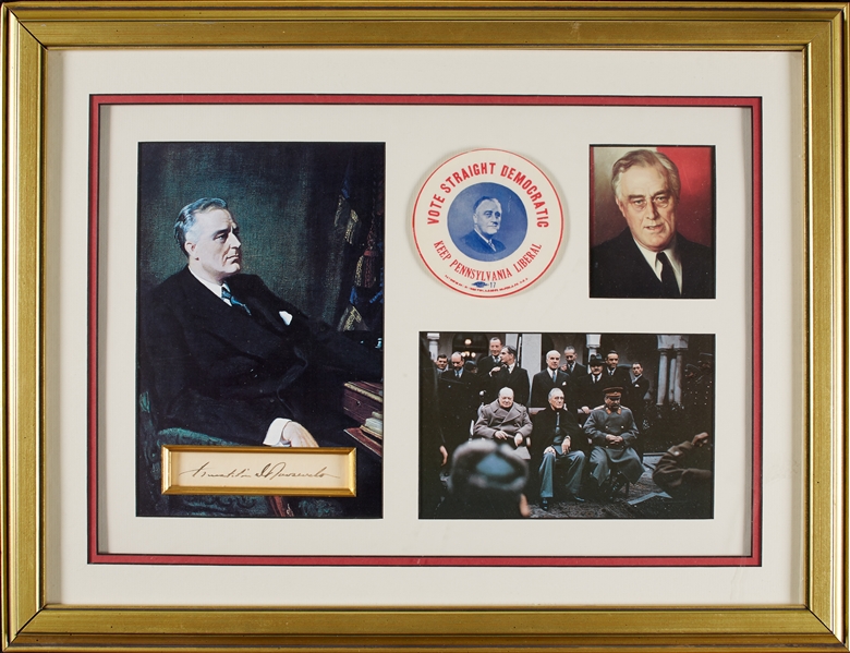 Franklin Roosevelt Signed Framed Display (BAS)
