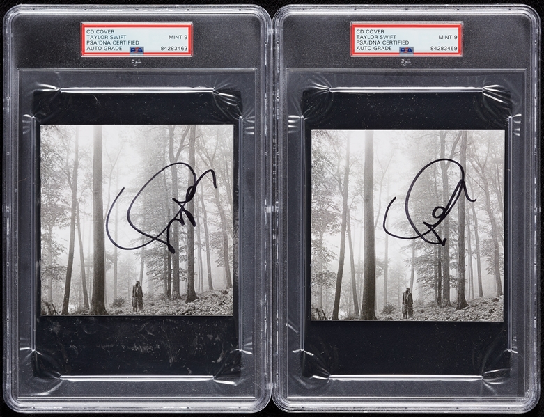 Taylor Swift Signed Folklore CD Covers Pair (2) (Graded PSA/DNA 9)