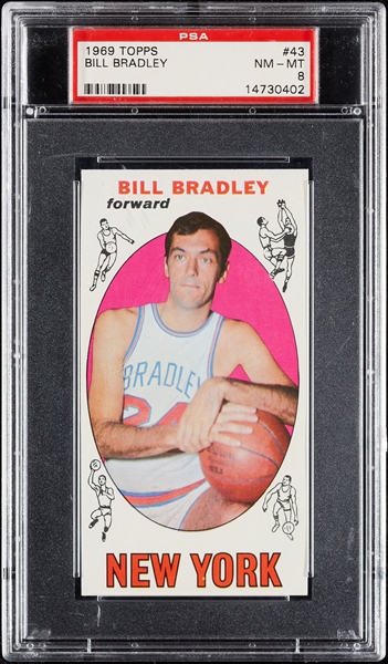 1969 Topps Bill Bradley RC No. 43 PSA 8