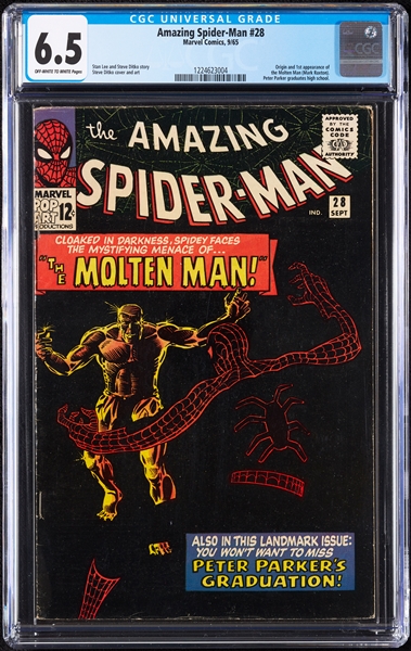 Amazing Spider-Man Comic Book Issue #28 (Sept. 1965) (CGC 6.5)