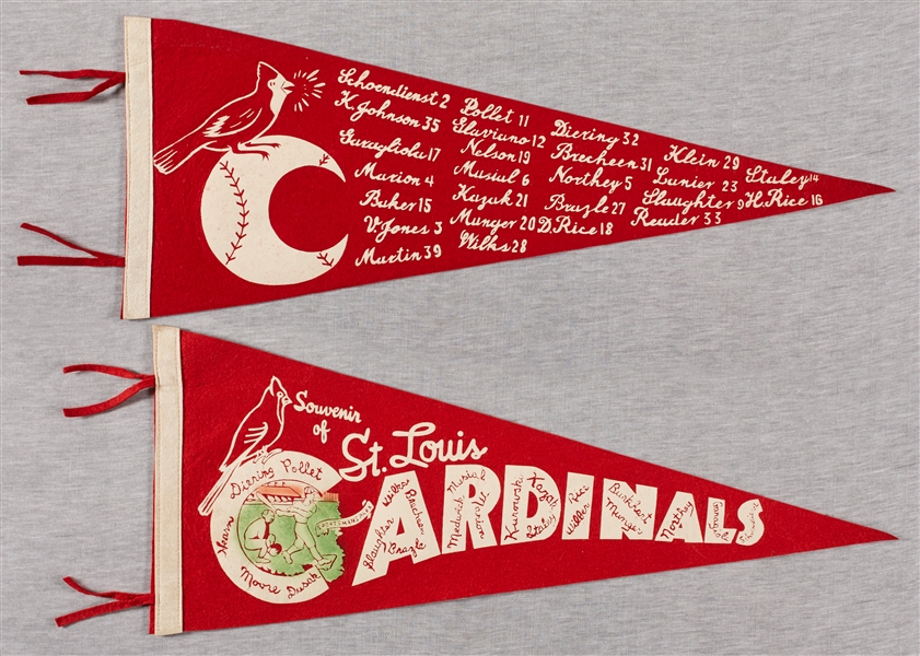 1947 St. Louis Cardinals Roster-Style Pennants (2)
