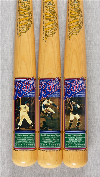 1992 Dem Bums Brooklyn Dodgers Cooperstown Bat Set with Campanella, Reese & Snider (234/500)