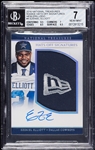 2016 National Treasures Ezekiel Elliott Rookie Hats Off Signatures New Era Logo (1/3) BGS 7 (AUTO 9)
