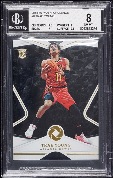 2018 Panini Opulence Trae Young RC No. 6 (8/39) BGS 8