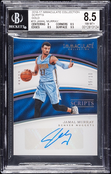 2016 Immaculate Jamal Murray Scripts Gold (6/10) BGS 8.5 (AUTO 9)
