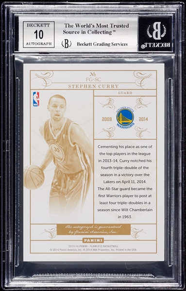 2013 Panini Flawless Stephen Curry Franchise Greats Autos Ruby (7/15) BGS 9 (AUTO 10)
