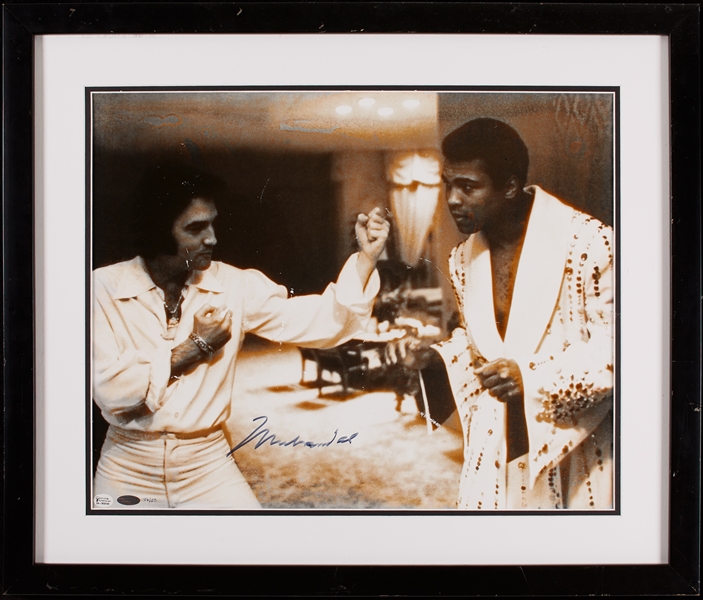 Muhammad Ali Signed 16x20 Framed Photo with Elvis Presley (46/50) (Online Authentics) (Steiner)