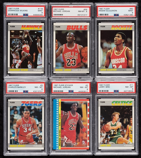 1987 Fleer Basketball Complete PSA 8 or Higher Set with Stickers - No. 29 on PSA Registry