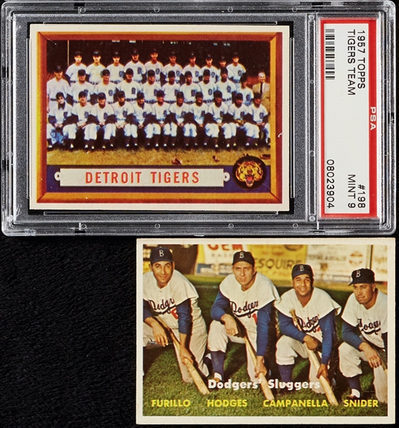 High-Grade 1957 Topps Baseball HOFers and Stars, 7 PSA Slabbed (10)