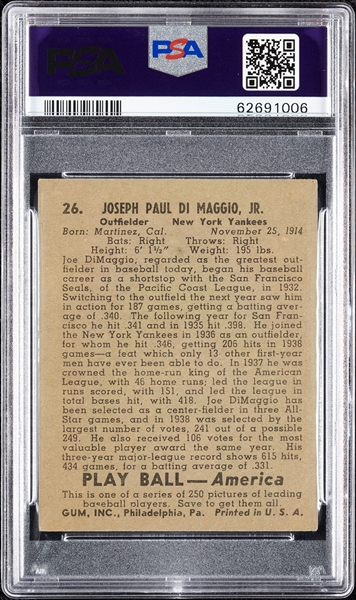 1939 Play Ball Joe DiMaggio No. 26 PSA 5